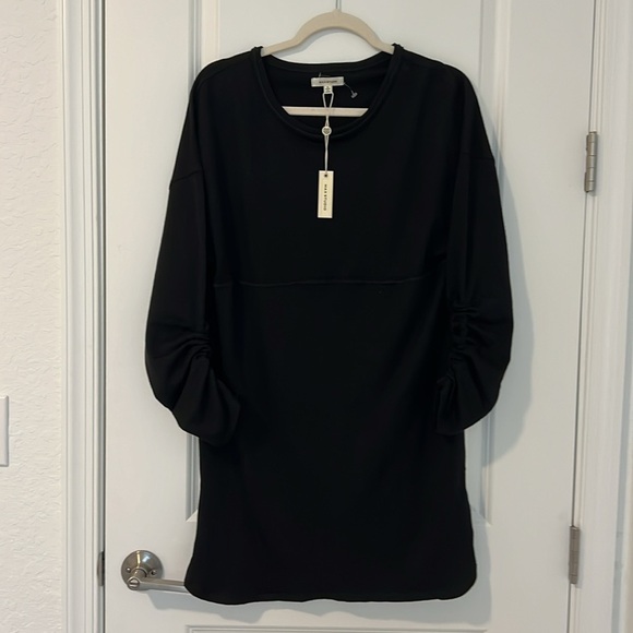 NWT Max Studio French Terry Swing Dress Black Size Small - Picture 1 of 10